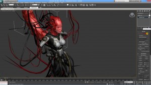 I am selecting and separating the various sections of the adjutant model that use different texture maps.